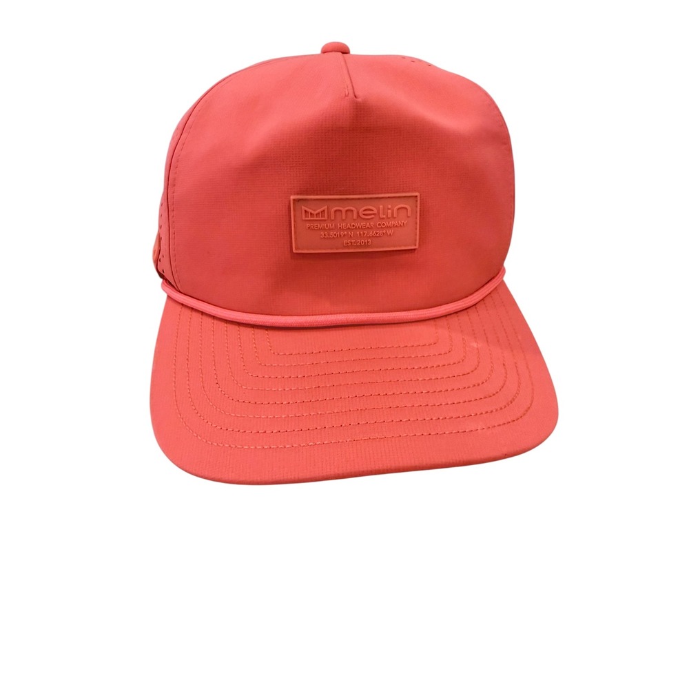 Melin Coronado Hydro Hat Mens Coral Neon Orange Water Resistant Snapback Classic